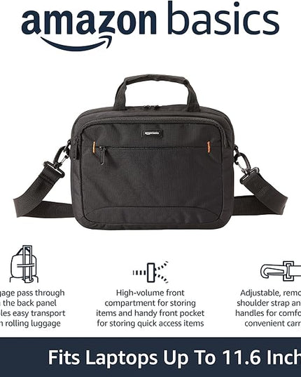 Amazon Basics Laptop Carrying Case Shoulder Strap, 10-pack, 11.6 inch, Black
