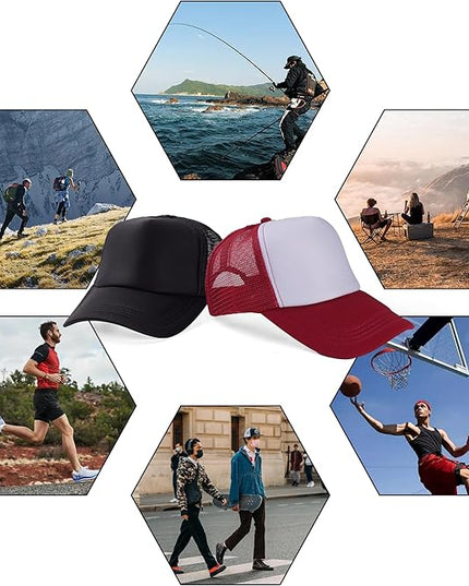 LYDTICK 15 Pack Trucker Hats Bulk Sublimation Blanks Wholesale Mesh Baseball Cap DIY Custom Hats for Men Women