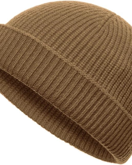 vidsel Thin Wool Fisherman Beanie Hat for Men Women Fall Winter,Short Knit Cuffed Fashion Trawler Skull Cap,Watch Cap