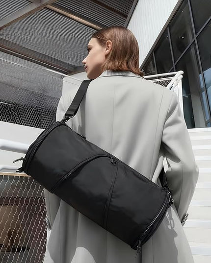Expandable Crossbody Bag, Trendy Waterproof Nylon Wrinkle Fabric Sling Shoulder Purse for Women & Men