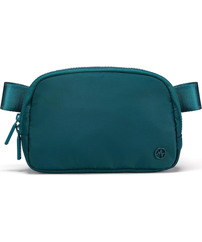 Pander Two Way Zipper Fanny Pack Nylon Everywhere Belt Bag for Women, Water Repellent Waist Packs, Crossbody Bags with Adjustable Strap (Teal Blue).