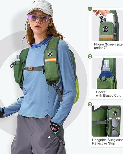 FIORETTO 15L Hiking Backpack for Women Men Mini Packable Backpack Lightweight Small Daypack for Camping Travel Outdoor, Green