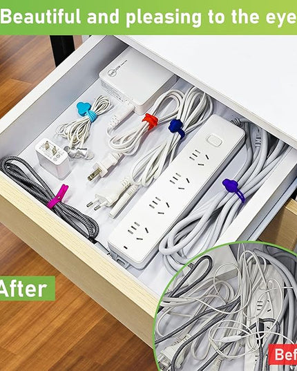 Reusable Magnetic Cable Organizer Twist Ties,24Pcs Cord Management Organizer Travel For Bundling And Organizing Cables Bookmark Fridge Magnet Silicone Cord Winder Magnetic Cable Clips 8 Color