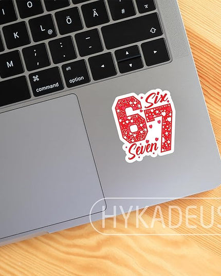 (3Pcs) 67 Six Seven Valentine Meme Stickers Valentine’s Day 67 Meme Sticker Vinyl Decals Waterproof for Laptop, Water Bottle, Tumbler, Scrapbooking, 3" x 2.7"