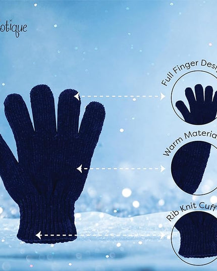 Motique Accessories Chenille Gloves Women Winter Magic Warm Gloves