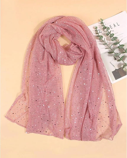 Floerns Women's Sequin Bandana Square Scarf Silk Scarves Mesh Shawl and Wrap for Evening Dresses