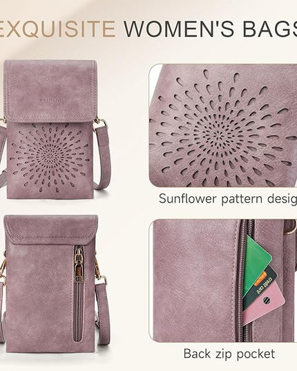 APHISON Small Crossbody Bags for Women Trendy, Leather Phone Wallet Purses Handbags Card Slots with Adjustable Strap
