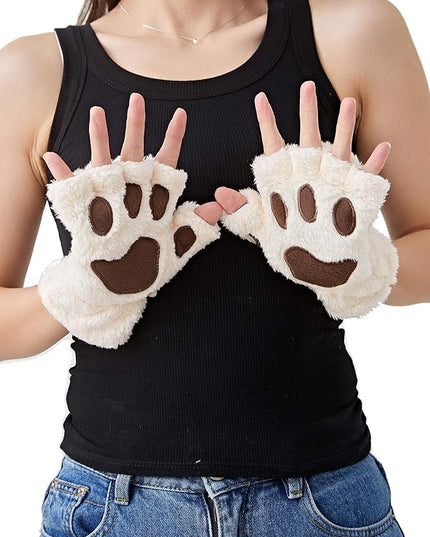 Cat Paws Gloves Fingerless Bear Furry Paw Cute Hand Gear Cosplay Costume Accessories
