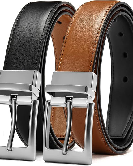 CHAOREN Reversible Belt Men 1 Piece - 1.25" Leather Dress Belt - Trim to Fit for Elegant Style