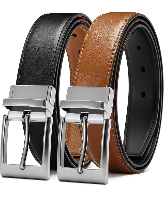CHAOREN Reversible Belt Men 1 Piece - 1.25" Leather Dress Belt - Trim to Fit for Elegant Style