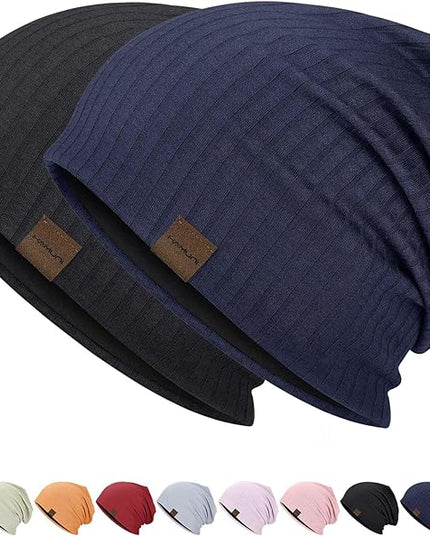 Slouchy Beanie for Men Women Soft Lightweight Running Beanie Hat Chemo Cap Skull Cap