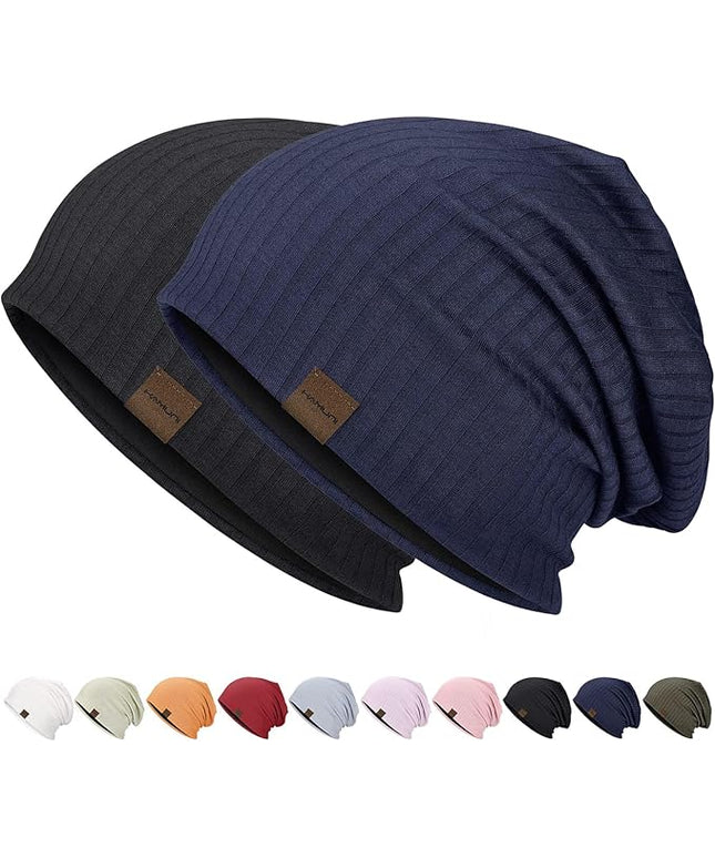 Slouchy Beanie for Men Women Soft Lightweight Running Beanie Hat Chemo Cap Skull Cap
