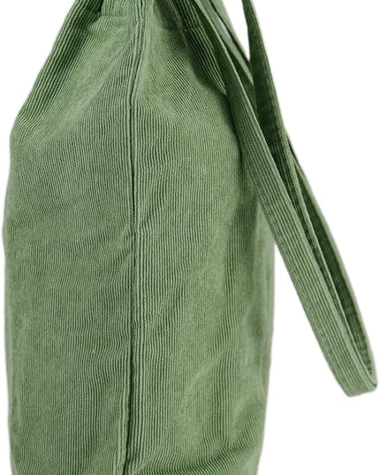 Corduroy Tote Bag Cute Tote Bags for Women Shoulder Bag with Inner Pocket for Work Beach Travel and Shopping Grocery