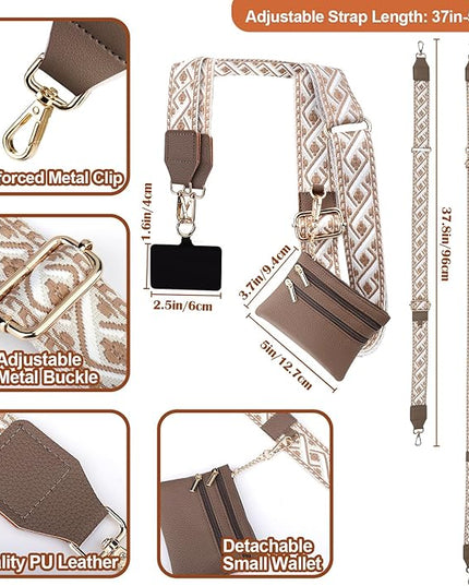 XANGNIER Clip and Go Strap for Phone with Wallet Crossbody, Phone Strap with Zippered Wallet, Adjustable Anti Theft Cellphone Lanyard for Women, Cellphone Chain Accessories,Multicolor 5