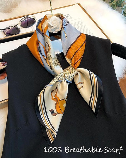 100% Mulberry Silk Scarf for Women Hair Lightweight Square Neckerchief Wrap For Head Scarves 21"
