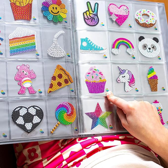 StickerBeans® Rhinestone Stickers - Savory & Sushi 4-Pack, 2” x 2” Each, Unique Sparkly Cut-to-Shape for Collecting, Trading, Decorating Laptops, Phone Cases, Scrapbooks, for Kids, Teens, & Adults
