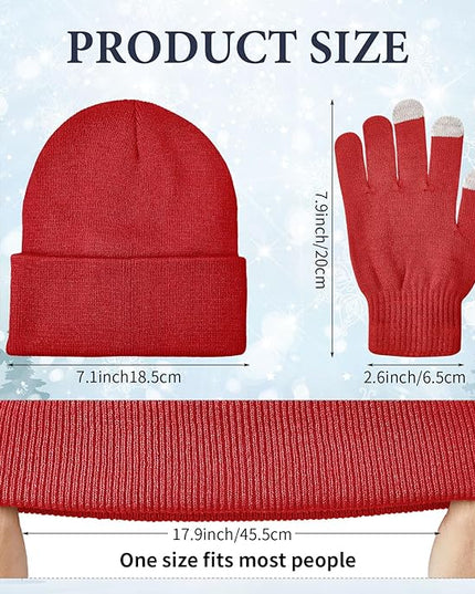48 Pcs Bulk Winter Knit Beanies Gloves Men Women Warm Beanie Touchscreen Gloves Set Cozy Winter Accessories