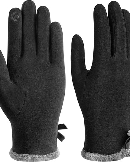 Vagasi Winter Gloves for Women, Touch Screen Cold Weather Thermal Warm Windproof Gloves, Soft Thick Fleece Lining Glove