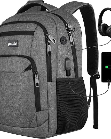 Paude Travel Backpack for Men and Women,17.3 inch School Backpack for Teens,Laptop Backpack with USB Charging port for Business College Trip