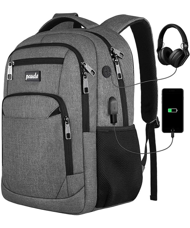 Paude Travel Backpack for Men and Women,17.3 inch School Backpack for Teens,Laptop Backpack with USB Charging port for Business College Trip
