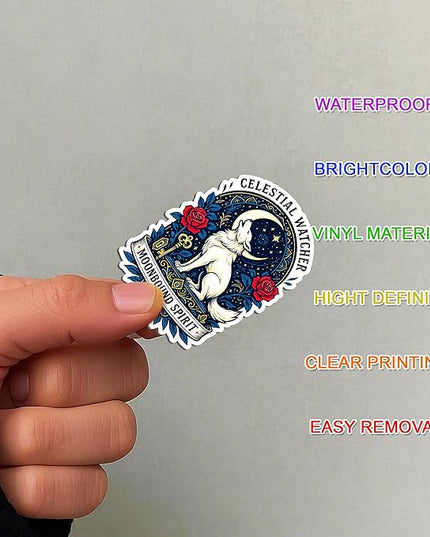 100 Pcs Wolf Stickers Pack Magic Animals Sticker Vinyl Cute Moon Mystic Family Wolves Car Decals Laptop Decor Water Bottles Scrapbook Hard Hat Gift for Unisex Adults Teen Men Women