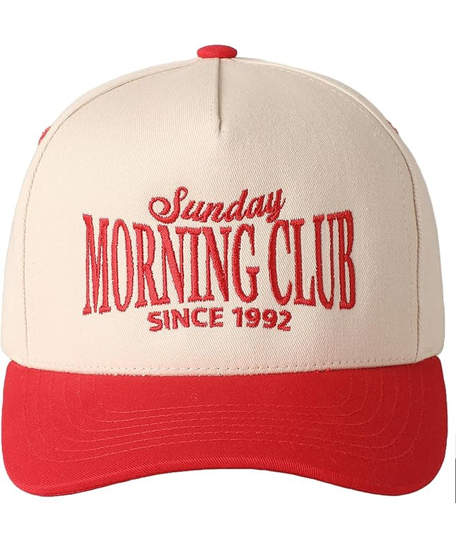 MIRMARU Two-Tone Vintage Canvas Trucker Hats for Men & Women, Adjustable Size Baseball Caps with Trendy Embroidered Design