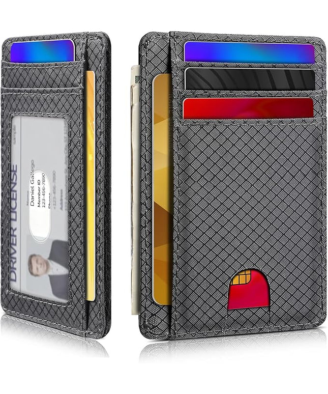 Artpaxy Slim Wallet for Men & Women, Minimalist Front Pocket Card Holder for Travel, RFID Blocking, Water Resistant Nylon Wallet for ID & Cash & Credit Card