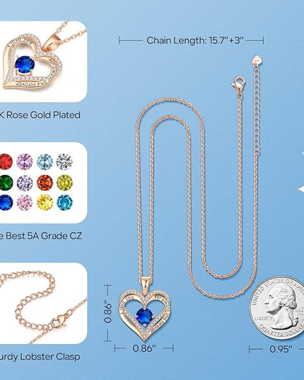 18K Rose Gold Necklaces for Women Birthday Gifts for Women Jewelry for Women Birthday Gifts for Wife Girlfriend Daughter Wife Birthday Gifts for Anniversary Mothers Day Christmas Valentines Gifts