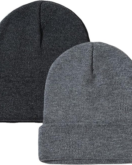 ZOORON 1&2 Pack Beanie for Men Women Slouchy Beanie Hats Winter Knit Caps Soft Ski Hat Unisex