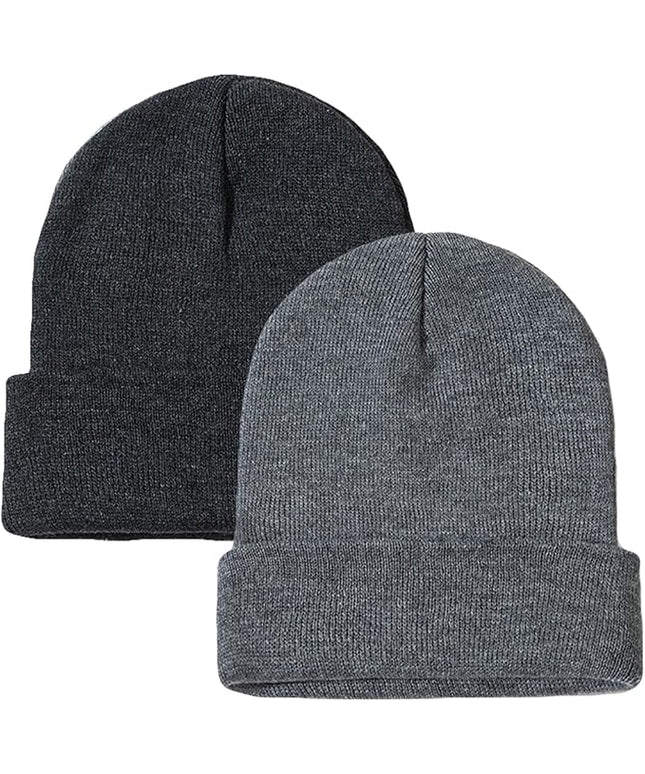 ZOORON 1&2 Pack Beanie for Men Women Slouchy Beanie Hats Winter Knit Caps Soft Ski Hat Unisex