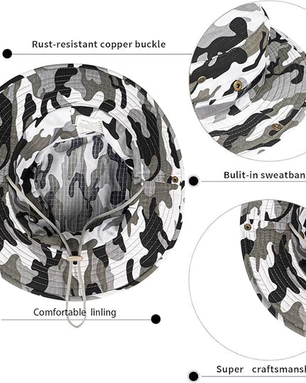 Sun Hats for Men Women Bucket Hat UPF 50+ Boonie Hat Foldable UV Protection Hiking Beach Fishing Summer Safari