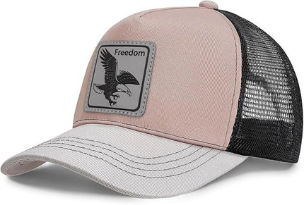 Animal Trucker Hats Leather Pattern Adjustable Snapback Mesh Animal Baseball Cap for Men