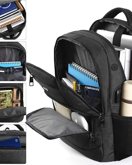 Paude Backpack for Men and Women,17.3 inch School Backpack for Teens,Travel Laptop Backpack with USB Charging port for Business College Travel