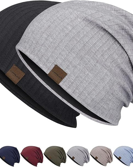 Slouchy Beanie for Men Women Soft Lightweight Running Beanie Hat Chemo Cap Skull Cap
