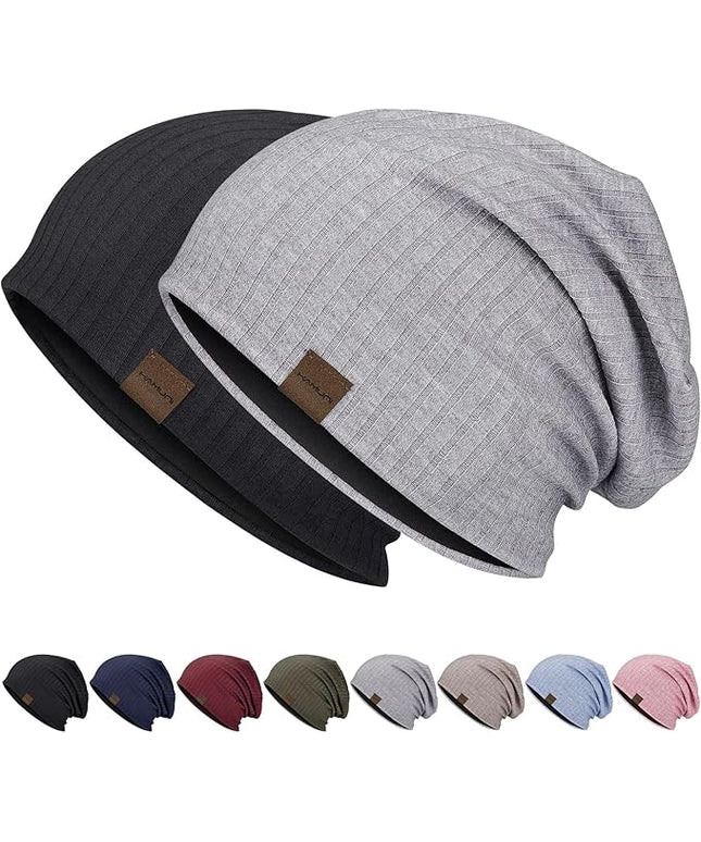 Slouchy Beanie for Men Women Soft Lightweight Running Beanie Hat Chemo Cap Skull Cap