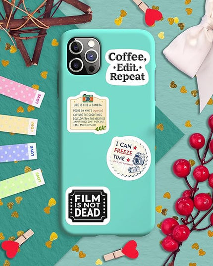 100Pcs Photography Stickers for Water Bottle and Laptop - Photography Party Supplies - Gifts for Photographer - Photo and Camera Stickers - Gift for Women & Men