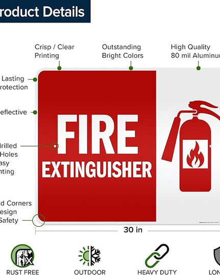 Fire Extinguisher Graphic Sign, 24x30 Inches, 3M EGP Reflective .080 Aluminum, Fade Resistant, Made in USA by My Sign Center