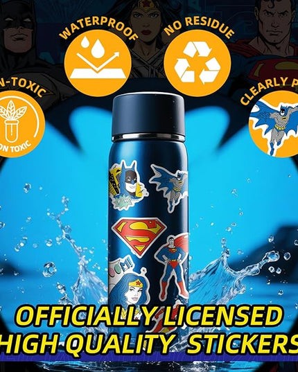 Superhero Stickers for Boys– 50PCS Cartoon Stickers for Kids, Teens, Adults – Sticker Waterproof for Laptop, Water Bottle, Phone, Skateboard, Scrapbook, Party Favors, Gifts