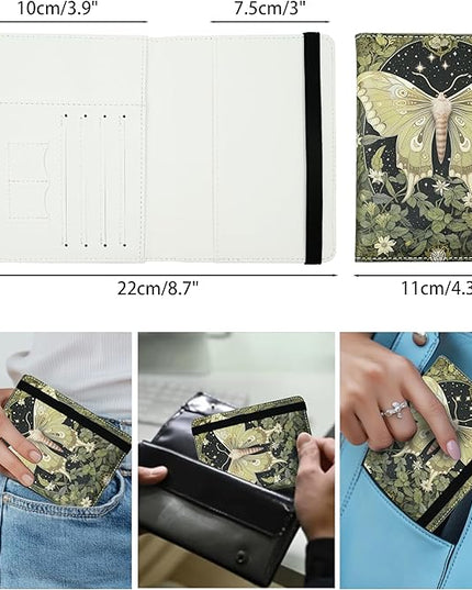 Luna Moth Passport Holder for Women and Men PU Leather Passport Cover for Travel