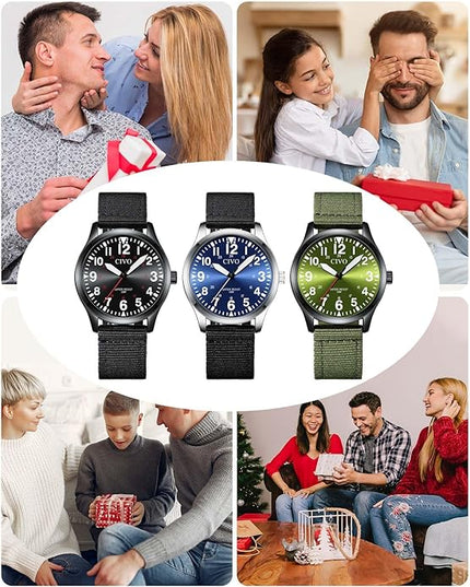 CIVO Analog Wrist Watches for Men: Waterproof Stainless Steel Mens Watches - Silver Watch with Easy Read Dial Men's Watch for Gift