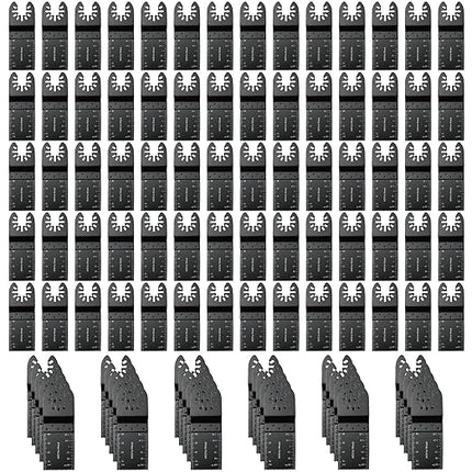100Pcs Oscillating Tool Blades Professional Universal Oscillating Saw Blades Wood Multitool Blades Compatible with Dewalt, Milwaukee, Ryobi, Rockwell, Bosch