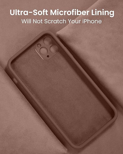 FireNova Designed for iPhone 13 Pro Max Case, Silicone [Camera Protection] Phone Case with [2 Screen Protectors], Soft Anti-Scratch Microfiber Lining Inside, 6.7 inch, Light Brown