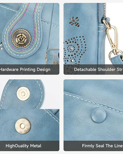 Small Crossbody Bags for Women, Lightweight Mini Cute Cell Phone Purse for Women with Tassel Shining Butterfly