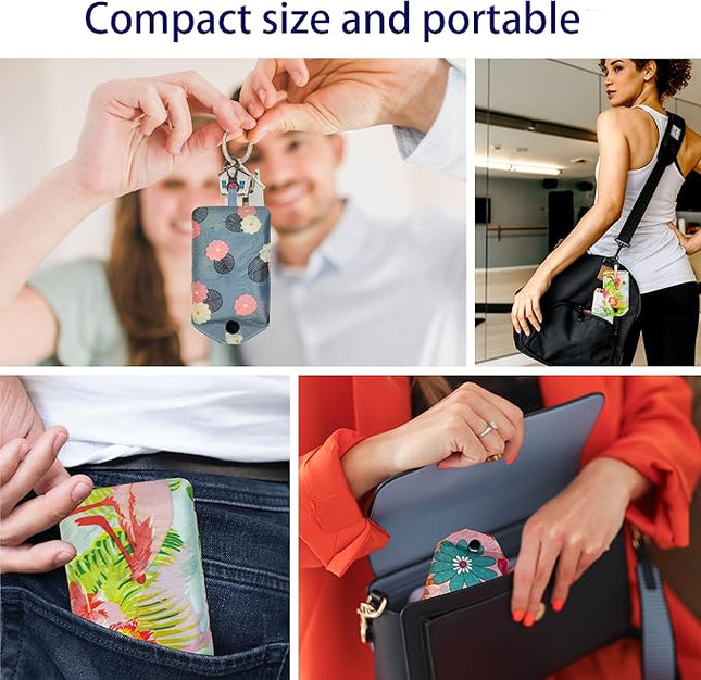 6 Pcs Reusable Shopping Bags, Foldable Grocery Bags in Pocket, Eco-friendly Travel Recycle Shopping Bags,Waterproof and Machine Washable, for Daily Shopping Supplies load