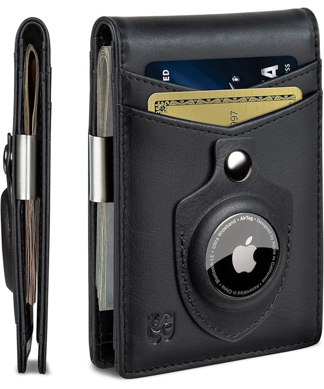 SERMAN BRANDS Money Clip Wallet - Mens Wallets slim Front Pocket RFID Blocking Card Holder Minimalist Mini Bifold