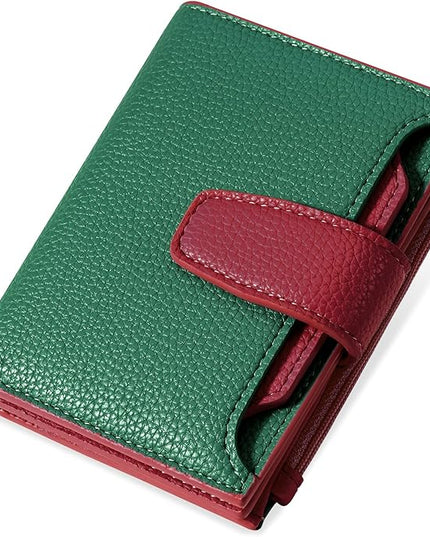 Airkit Small Wallet Women RFID Blocking Soft Leather Bifold Compact Card Holder Wallet for Women with Zipper Coin Pocket 4 ID Window