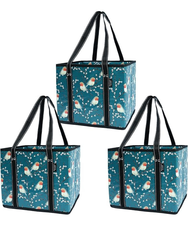 BeeGreen Large Waterproof Reusable Bags Christmas Heavy Duty Shopping Tote for Groceries Pool Gift with Webbing Handles