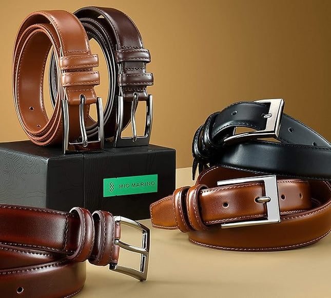 Marino’s Premium Belt Men, Genuine Leather Dress Belt for Men, Casual Mens Belt in Gift Box