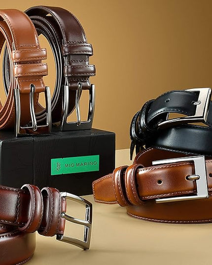 Marino’s Premium Belt Men, Genuine Leather Dress Belt for Men, Casual Mens Belt in Gift Box