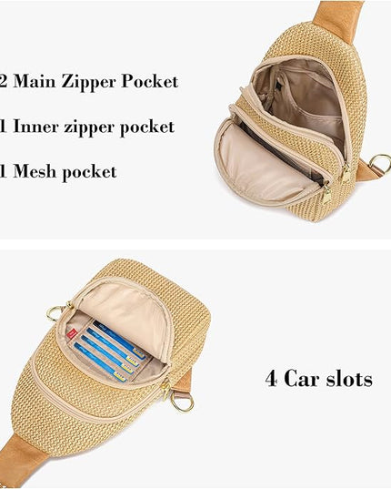 INICAT Faux Straw Crossbody Bags Beach Gifts Valentines Day Her Cruise Ship Essentials Women Summer Small Sling Purses